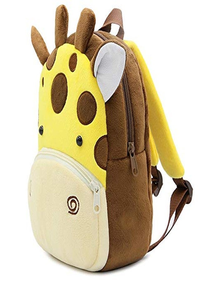 دزرت حقيبة ظهر مدرسية للأطفال من ديزيرت على شكل زرافة، مصنوعة من القطيفة الناعمة، بتصميم كرتوني/للأولاد/للبنات/للرضع/ (من 2 إلى 5 سنوات) (عبوة من قطعتين) - Image 3